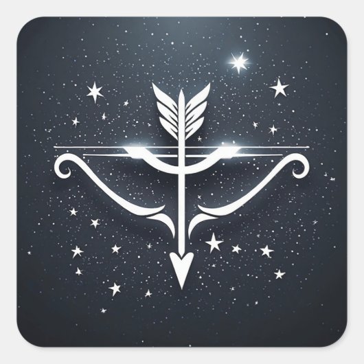 Mystical Sagittarius Zodiac-Symbol Quadratischer Aufkleber (Vorderseite)