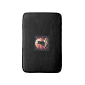 Mystical Sakura Night_ Schwarze Katze mit Vollmond Badematte (Vorderseite Vertikal)