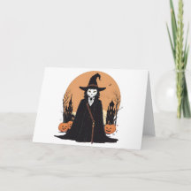 Mystical Salem Black Cat mit Pumpkins