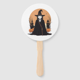 Mystical Salem Black Cat mit Pumpkins Fächer