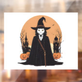 Mystical Salem Black Cat mit Pumpkins Fensteraufkleber (Blatt 2)