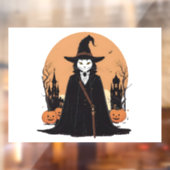Mystical Salem Black Cat mit Pumpkins Fensteraufkleber (Blatt 2)