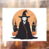 Mystical Salem Black Cat mit Pumpkins Fensteraufkleber (Blatt 2)