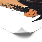 Mystical Salem Black Cat mit Pumpkins Fotodruck (Ecke)