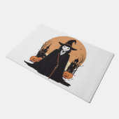 Mystical Salem Black Cat mit Pumpkins Fußmatte (Schrägansicht)