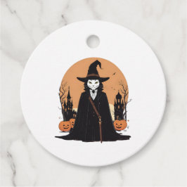 Mystical Salem Black Cat mit Pumpkins Geschenkanhänger