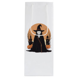 Mystical Salem Black Cat mit Pumpkins Geschenktüte Für Weinflaschen