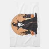 Mystical Salem Black Cat mit Pumpkins Geschirrtuch (Vertikal)