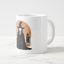 Mystical Salem Black Cat mit Pumpkins Jumbo-Tasse
