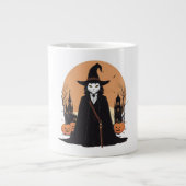 Mystical Salem Black Cat mit Pumpkins Jumbo-Tasse (Vorderseite)