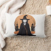 Mystical Salem Black Cat mit Pumpkins Lendenkissen (Decke)
