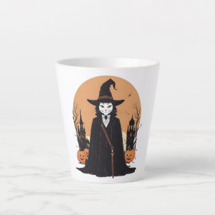 Mystical Salem Black Cat mit Pumpkins Milchtasse