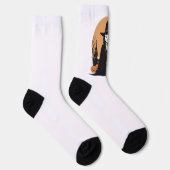 Mystical Salem Black Cat mit Pumpkins Socken (Rechts)