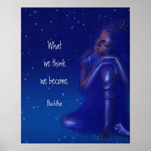 Mystical Sapphire Blue Buddha | Hinweis Poster (Vorne)