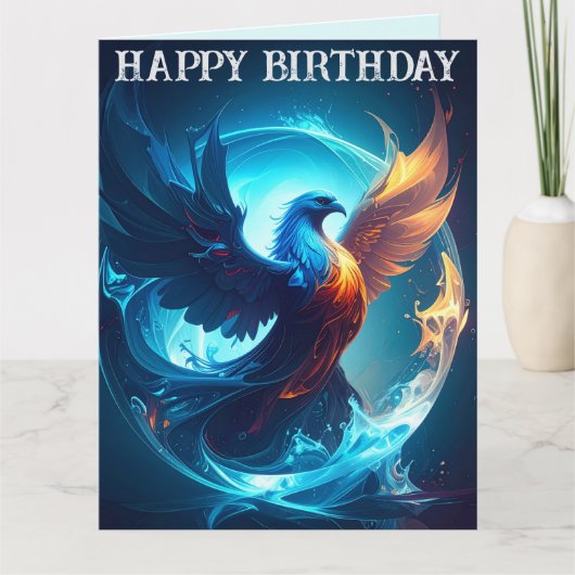 Mystical Scorpio Phoenix Happy Birthday Art Karte (Vorderseite)