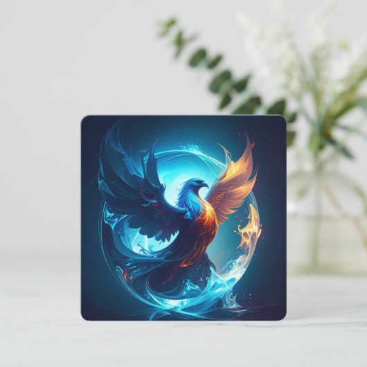 Mystical Scorpio Phoenix Rebirth Art Karte (Stehend Vorderseite)