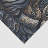 Mystical Silver Tiger mit Filigree Seidenpapier (Ausschnitt)