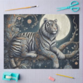 Mystical Silver Tiger mit Filigree Seidenpapier (Basteln)