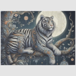 Mystical Silver Tiger mit Filigree Seidenpapier