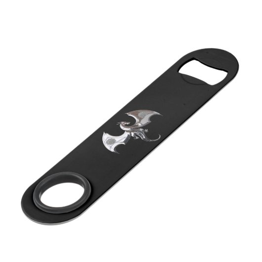 Mystical Silver Winged Dragon Speed Flaschenöffner (Vorderseite Schrägansicht)