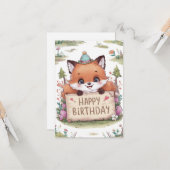 Mystical Simple Fox Geburtstag Karte (Vorderseite/Rückseite Beispiel)