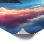Mystical Sky Waterfall From Suspended Fantasy Poster (Ecke)