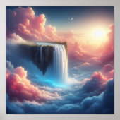 Mystical Sky Waterfall From Suspended Fantasy Poster (Vorne)
