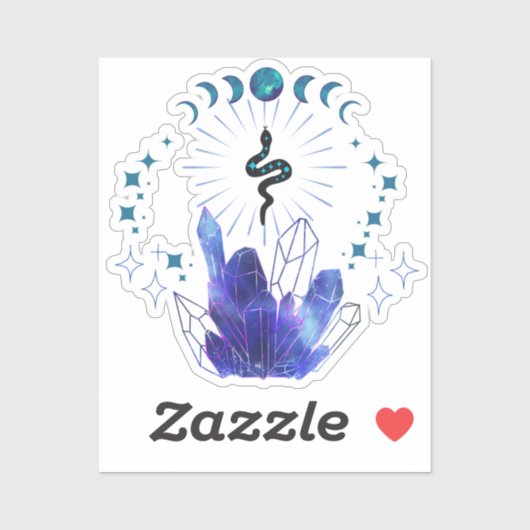 Mystical Snake Crystal Aufkleber (Blatt)