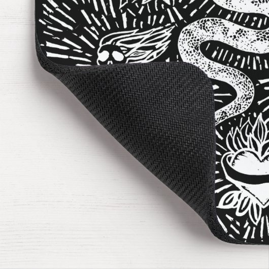 Mystical Snake Lunar White Mousepad (Ecke)