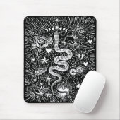 Mystical Snake Lunar White Mousepad (Mit Mouse)