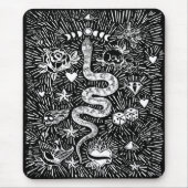 Mystical Snake Lunar White Mousepad (Vorne)