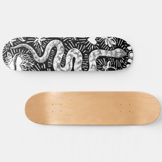Mystical Snake Lunar White Skateboard (Horizontal)