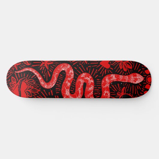 Mystical Snake Red Skateboard (Horizontal)