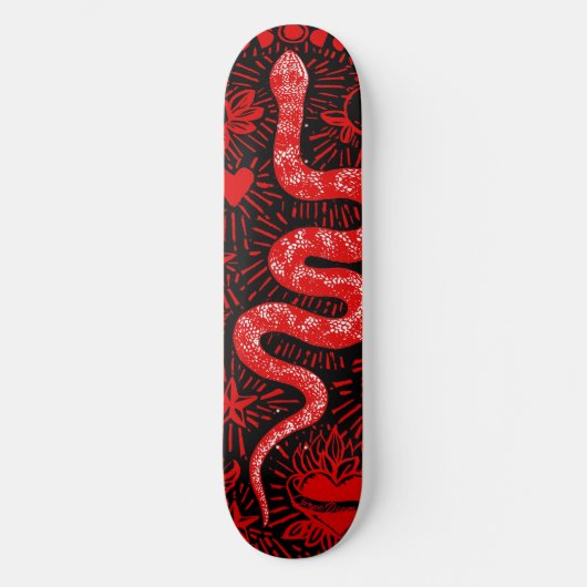 Mystical Snake Red Skateboard (Vorderseite)