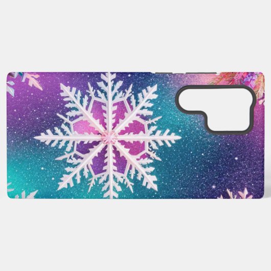 Mystical Snowflake and Cosmic Glow Phone Case Samsung Galaxy Hülle (Rückseite (Horizontal))