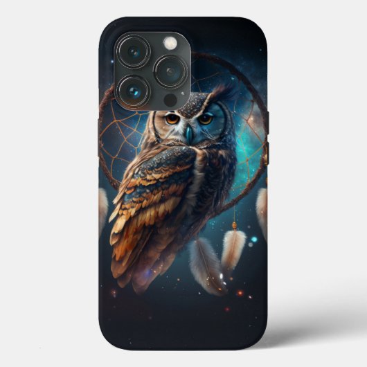 Mystical Space Owl with Dreamcatcher Art         Case-Mate iPhone Hülle (Rückseite)