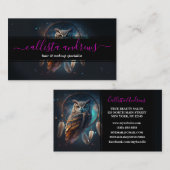 Mystical Space Owl with Dreamcatcher Art Visitenkarte (Vorne/Hinten)