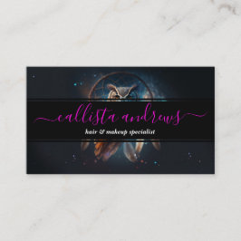 Mystical Space Owl with Dreamcatcher Art Visitenkarte