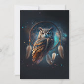 Mystical Space Owl with Dreamcatcher              Einladung (Rückseite)