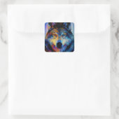Mystical Spirit Wolf Quadratischer Aufkleber (Tasche)