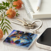 Mystical Spirit Wolf Schlüsselanhänger (Vorderseite rechts)