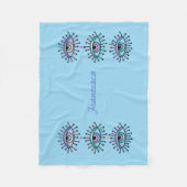 Mystical Spiritual Eyes Blue Fleece Blanka (Vorderseite)