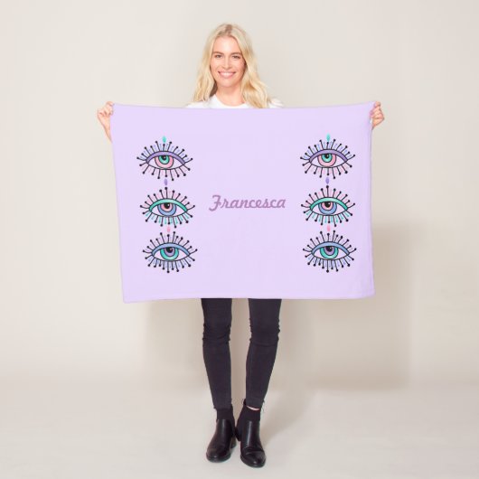 Mystical Spiritual Eyes Lavender Fleecedecke (Beispiel)