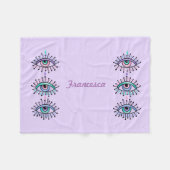 Mystical Spiritual Eyes Lavender Fleecedecke (Vorderseite (Horizontal))