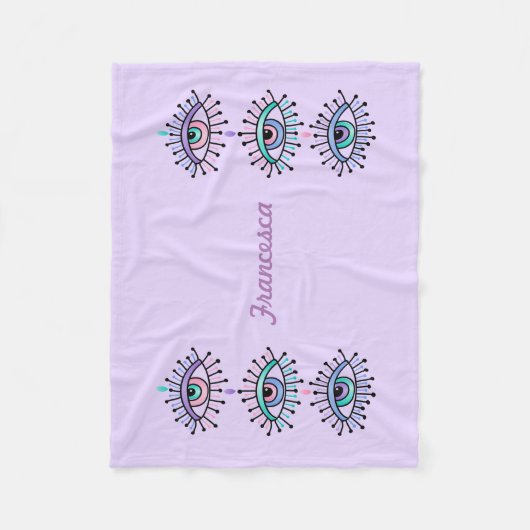 Mystical Spiritual Eyes Lavender Fleecedecke (Vorderseite)