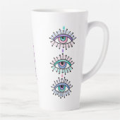 Mystical Spiritual Eyes - Third Eye Motif auf weiß Milchtasse (Rechts)