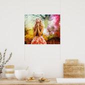 Mystical Spiritual Girl Poster beten (Küche)