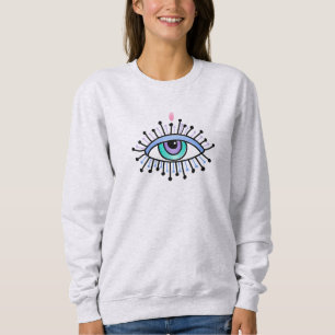 Mystical Spiritual Third Eye Yoga Grau Sweatshirt