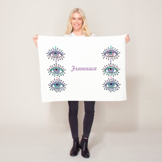 Mystical Spirituosenaugen weiß Fleecedecke (Beispiel)