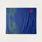 Mystical Starry Night Landscape Wandteppich (Vorderseite (Horizontal))